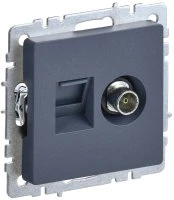 BRITE Розетка двойная TV+RJ45 кат.5E РТВ/РК12-БрМ маренго IEK BR-AK20-1-K35