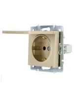 VESNA Розетка с/з с крышкой ПБТ золото Lezard 742-3688-123B