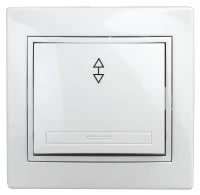 Переключатель Intro Plano 1-103-01 одноклавишный 10А-250В, IP20, СУ, белый Б0053742