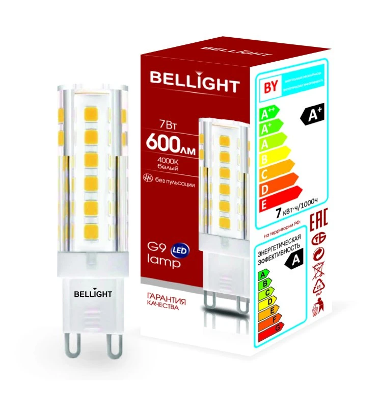 Лампа светодиодная LED 7Вт 4000K 600Лм G9 Bellight BELLIGHT 88297903 Лампа светодиодная LED 7Вт 4000K 600Лм G9 Bellight BELLIGHT 88297903