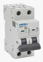 Выключатель автоматический 2P 63A 6кА тип D DZ66-63 ANDELI ADL01-299