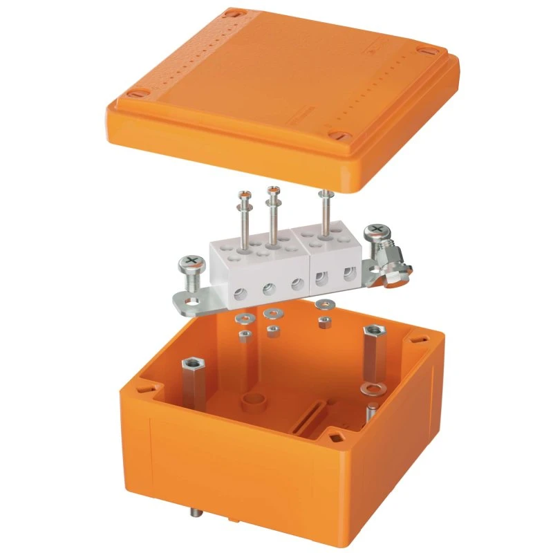 Коробка пластиковая FS с гладкими стенками и клеммниками  IP56 100х100х50мм  5р  450V 20A 10мм.кв DKC FSB10510 Коробка пластиковая FS с гладкими стенками и клеммниками  IP56 100х100х50мм  5р  450V 20A 10мм.кв DKC FSB10510