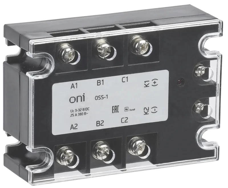 Реле твердотельное OSS-1 25А 380В AC 3-32В DC ONI OSS-1-3-25-B Реле твердотельное OSS-1 25А 380В AC 3-32В DC ONI OSS-1-3-25-B