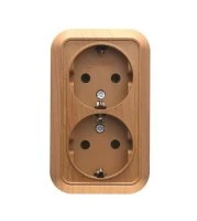 накладная дуб розетка б/з 2-ая Makel 45317