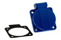 Розетка встраиваемая 16A/250V/2P+E/IP54 подключение сзади 50х50 синяя INPIN CA105BL 00-00036597