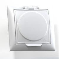 СЕЛЕНА Розетка скрытой установки одноместная с заземляющим контактом, защитной шторкой, крышкой, брызгозащищенная(IP44) РС16-426, белый Кунцево-Электро 8117