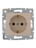 KARINA Розетка с/з керамика крем (10шт/120шт) Lezard 707-0388-122