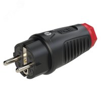 Вилка каб 16А/250V/2P+E/IP44 корпус черный, маркер красный PCE 0522-sr 00-00027691