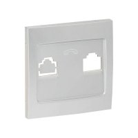 Валенсия лицевая панель розетки Phone 1-местная сталь EKF EST01-L-034-30