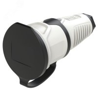 Розетка каб 16A/250V/2P+E/IP54 корпус серый, крышка и маркер черный PCE 2511-gs 00-00027034