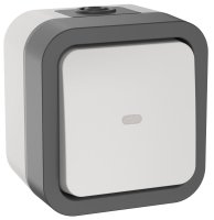 Переключатель одноклавишный с индикацией TORS 10А IP55 белый IEK TS-V10-1-10-55-K41