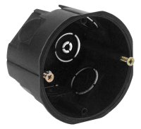 Коробка установочн. КУТ 68х45мм для твердых стен саморез. черная IP20 ЭРА Б0037431