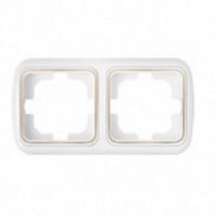 Рамка 2-местная ГАРМОНИЯ ЛЮКС белая БелТИЗ Крышка ЮЛИГ.301252.022 