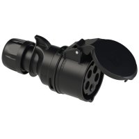 Розетка кабельная 32А/400V/3P+N+E/IP44, черная PCE 225-6x 00-00002648