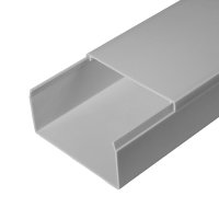 Кабель-канал серый RAL 7035 2-й замок в п/э 80х40 мм (30м/уп) Промрукав PR03.0079