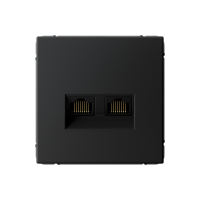 ARTGALLERY розетка двойная компьютерная RJ45+RJ45, кат.6А, механизм, карбон Systeme Electric GAL001088