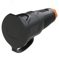 Розетка каб 16A/250V/2P+E/IP54 с черным крышкой и корпусом, маркер оранжевый PCE 2511-so 00-00027023
