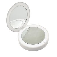 Зеркало карманное с подсветкой (1Х+2Х) ULK-F70 2AAA WHITE На батарейках 2AАА (не в/к). Белый. ТМ Uniel UL-00007510