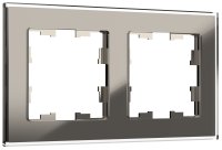 BRITE Рамка 2 поста РУ-2-2-БрД стекло дымчатый IEK BR-M22-G-K30