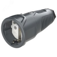 Розетка каб 16A/250V/2P+E/IP20 корпус темносерый, маркер черный PCE 2510-as 00-00027021