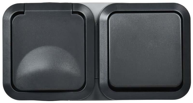 Блок розетка + выключатель горизонтальный TORS 16А IP55 графит IEK TS-G10-6-55-V-K53 Блок розетка + выключатель горизонтальный TORS 16А IP55 графит IEK TS-G10-6-55-V-K53