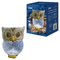 Садовый светильник на солнечной батарее USL-S-813/GT160 OWL Сова 1 светодиод Белый свет 1*АА Ni-Mh аккумулятор в/к IP44 Uniel UL-00007867
