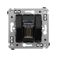 Avanti HDMI розетка одинарная в стену, тип А-А, Черный квадрат DKC 4402253