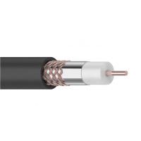 Кабель коаксиальный RG-6U+Cu, 75 Ом, Cu/Al/Cu, 64%, бухта 100 м, черный OUTDOOR, REXANT 01-2222