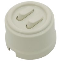 Выключатель 2-кл., пластик, цвет Слоновая кость (клавишный) Bironi B1-222-211