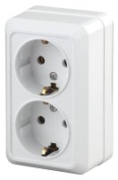 Розетка однофазная наружная (открытой установки) с заземлением без шторок белый 16А 250В IP20 2-204-01 Intro Quadro Б0053800