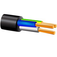 Кабель силовой ВВГ 3х2.5ок (N, PE) - 0.66 белый ТРТС однопроволочный КАБЕЛЬМАШ 501143