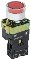 Кнопка управления красная LAY5-BW3461 1но с подсветкой 240В IEK BBT50-BW-K04
