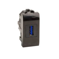 Розетка USB 3.0 Brava черная 1 модуль DKC 77300N