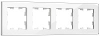 BRITE Рамка 4 поста РУ-4-2-БрБ стекло белый IEK BR-M42-G-K01