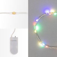 Гирлянда Роса 2 м, 20 LED, свечение мультиколор, тонкий батарейный блок Neon-Night 303-009-1
