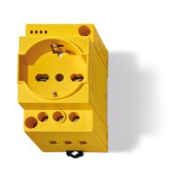 Розетка на DIN-рейку/МП с З/K 16A IP20 цвет желтый FINDER 7U.00.8.230.0002 7U0082300002