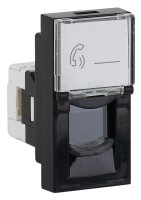 Розетка модульная RJ-11 размер 45х22,5 мм черная RUVinil АДЛ 13-903-Ч