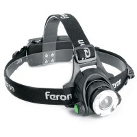 Фонарь светодиодный налобный аккумуляторный ZOOM 5w 2х18650 IP44 пластик алюминий FERON TH2305 41709