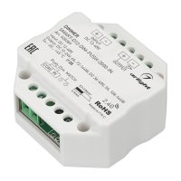 Диммер SMART-D12-DIM-PUSH-2000-IN (12-48V, 1x6A, 2.4G) (, IP20 Пластик, 5 лет) Arlight 028289