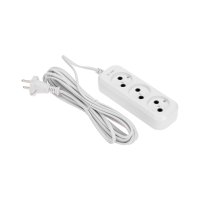 Удлинитель 3 гнезда, 5 м, 2х0,75 мм2, б/з, белый ProConnect 13-4207