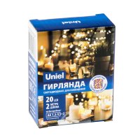 Гирлянда светодиодная на батарейках 2AA (не в/к) Роса 2м 20 светодиодов Разноцветный свет Провод медный ULD-S0200-020/SСB/2AA MULTI IP20 DEW Uniel UL-00007205