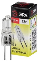 Лампа накаливания галогенная G4-JC-20W-12V (галоген, капсула, 20Вт, нейтр, G4) (100/1000/35000) ЭРА C0027369