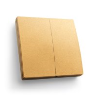 Кнопка-выключатель беспроводной 230V 500W двухклавишный, золото FERON TM82 41726