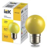 LIGHTING Лампа светодиодная декоративная G45 шар 1Вт 230В желтый E27 IEK LLE-G45-1-230-Y-E27
