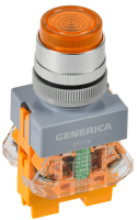 Кнопка D7-11D d=22мм 1з+1р с подсв. жел. GENERICA IEK BBT50-11D-3-12-K05-G