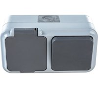 Беларусь Блок выключатель одноклавишный+розетка IP54 БелТИЗ В-РЦ-657(03) Блок В-РЦ-657(03)