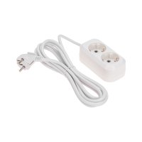 Удлинитель 2 гнезда, 3 м, 3х0,75 мм2, с/з, белый ProConnect 13-4203