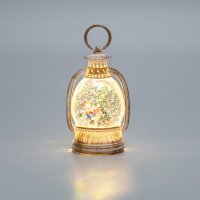 Светильник декоративный Фонарик с эффектом снегопада и подсветкой 7,8х12,8х6,4см теплый белый питание от 2хААА не в комплекте Neon-Night 501-183