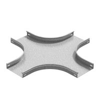 Разветвитель крестообразный плавный универсальный к лотку 500х50, толщина 1,0 мм, Сендзимир цинк OSTEC 086905 ХТРП-500х50-1,0-R100-СЦ