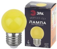 Лампа светодиодная декоративная LED 1 Вт 10Лм 3000К шар желтый, белт-лайт E27 220-240В ERAYL45-E27 ЭРА Б0049576